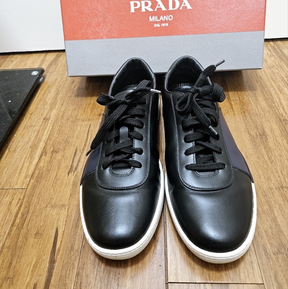 Prada Men's Black Leather Sneakers